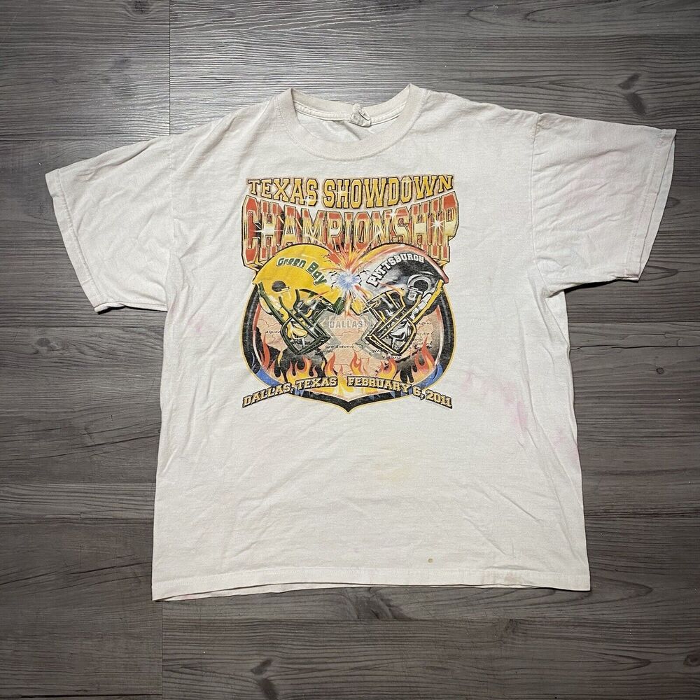 Texas Championship Football Greenbay vs Pittsburgh Graphic Tee - Size L